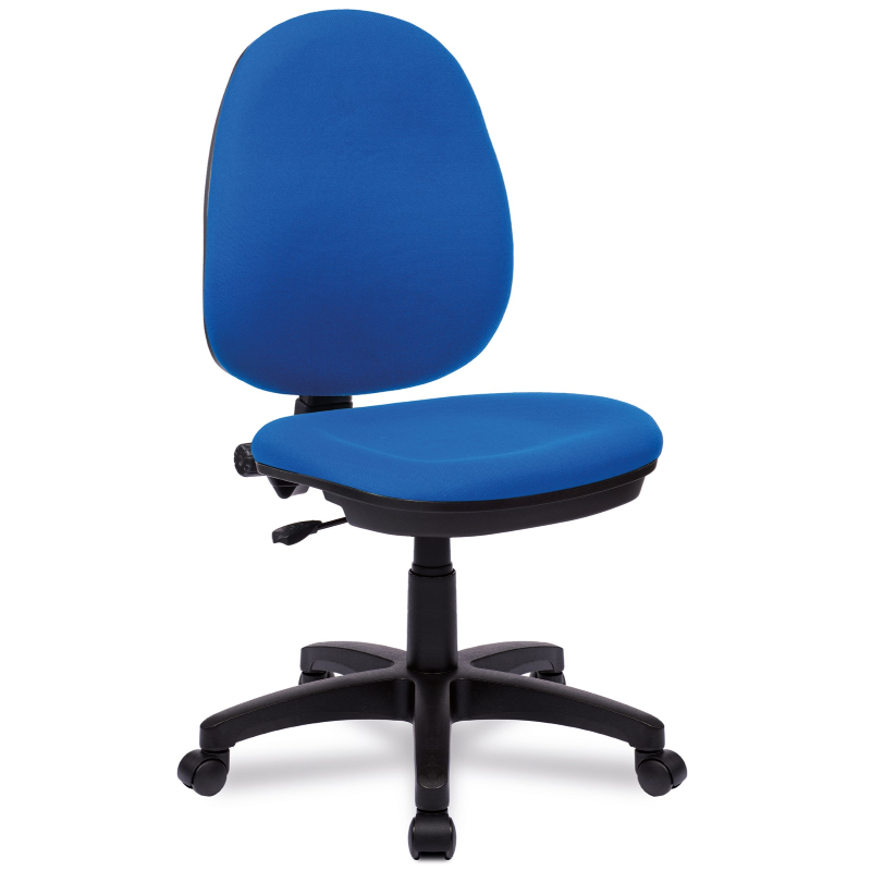 Single Lever Operators Chair In Blue - No Arms