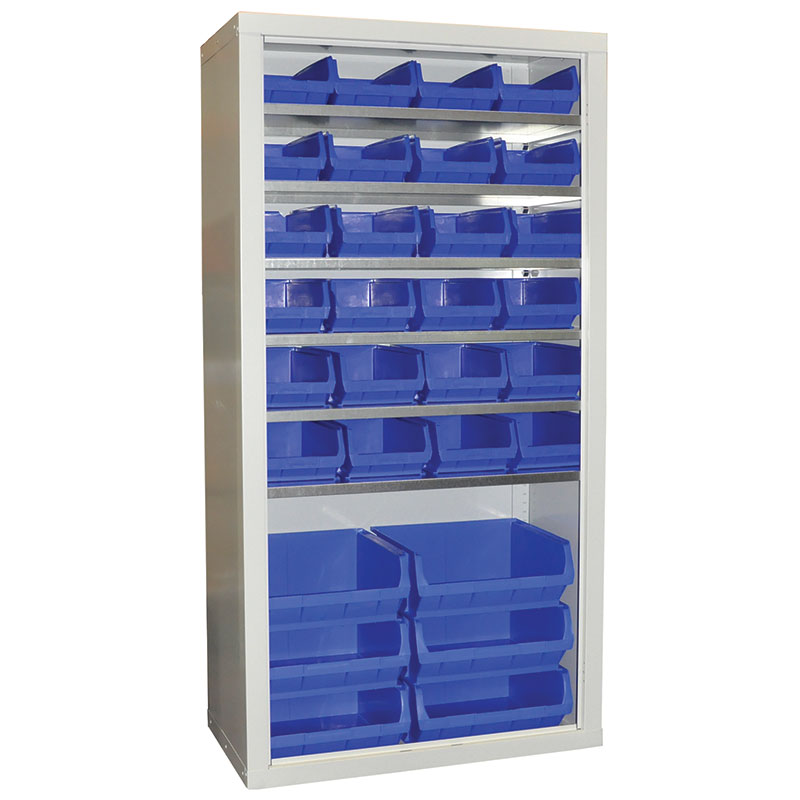 Open Small Parts Storage Cabinet 1800 x 900 x 460mm (24x size 4, 6x size 6, 6 shelves)