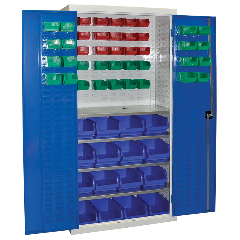 Small Parts Storage Cabinet 1800 x 900 x 460mm (16x size4, 41x size 2, 4 shelves)