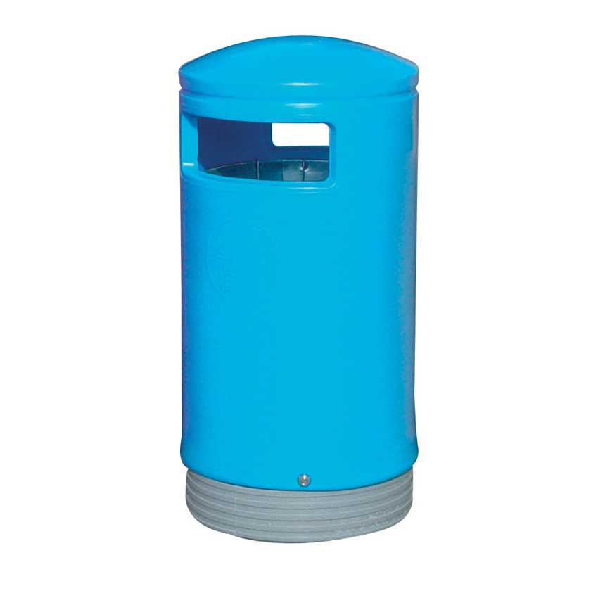 Outdoor Hooded Top Litter Bin - Blue