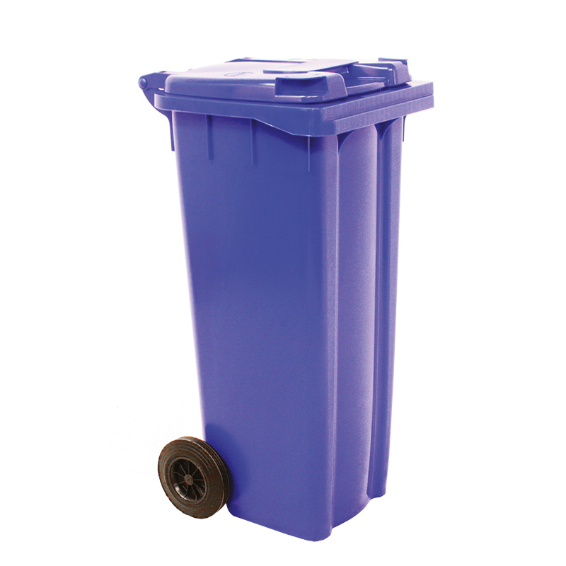 Blue Wheelie Bin -  140 Litre - Resistant to chemicals, UV, heat & frost - EN-840, RAL and DIN30760