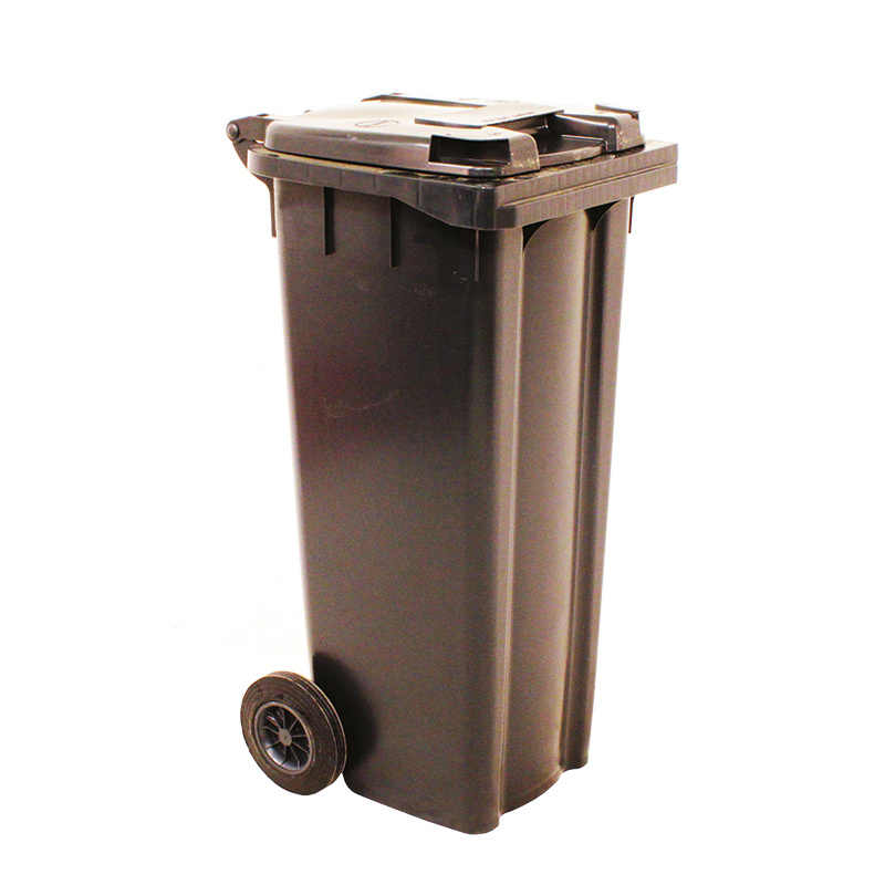 Grey Wheelie Bin -  140 Litre - Resistant to chemicals, UV, heat & frost - EN-840, RAL and DIN30760