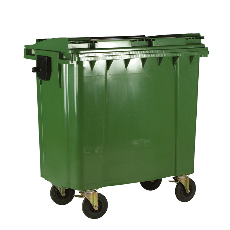 660L Green Wheelie Bin - 1200 x 1350 x 770mm