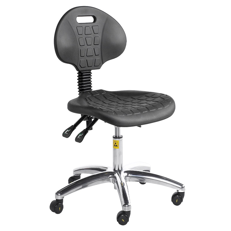 ESD polyurethane fully ergonomic low-lift chair with castors