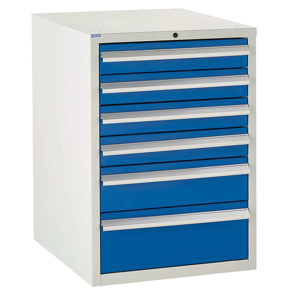 Euroslide 600 Metal Cabinet - 4x 100mm, 1x 1500mm & 1x 200mm Drawers - 825 x 600 x 650mm