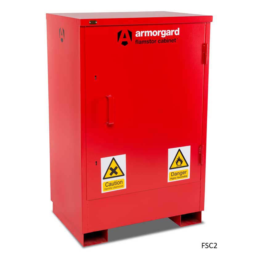 Armorgard FlamStor Hazardous Storage Cabinet - 1250 x 800 x 585mm - 2 shelves - FSC2
