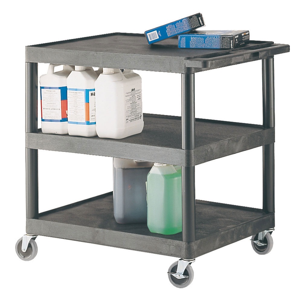 Plastic Multi-purpose 3-Tray Trolley - 890 x 610 x 865mm