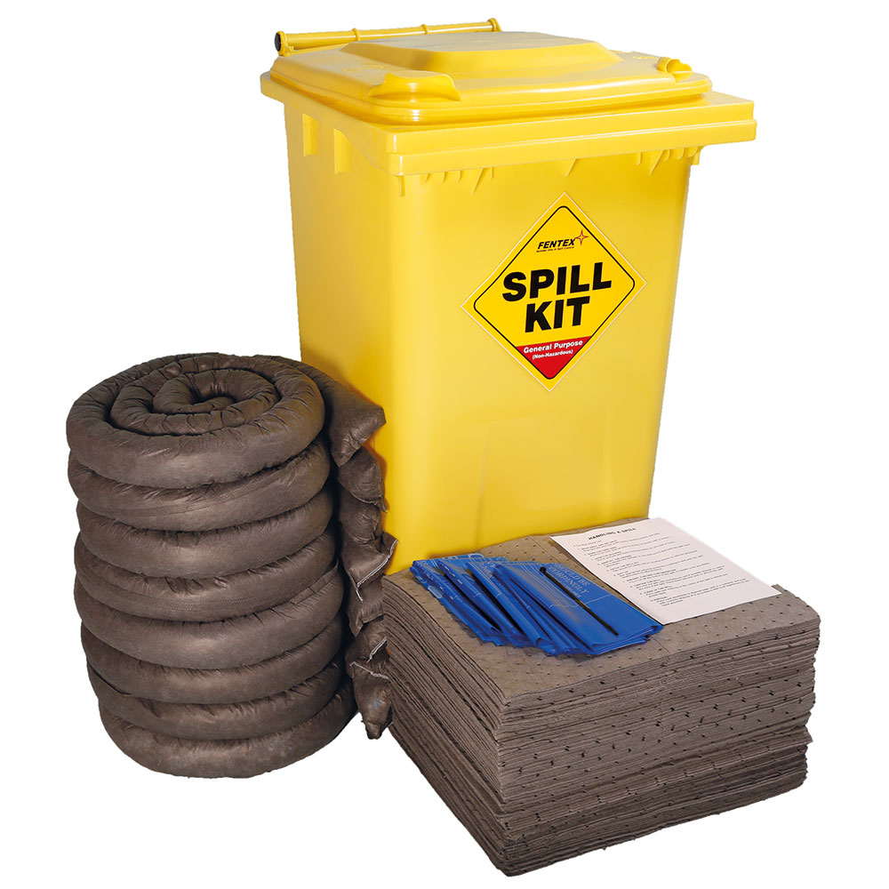 240L General Purpose Spill Kit with 240L Yellow Wheelie Bin