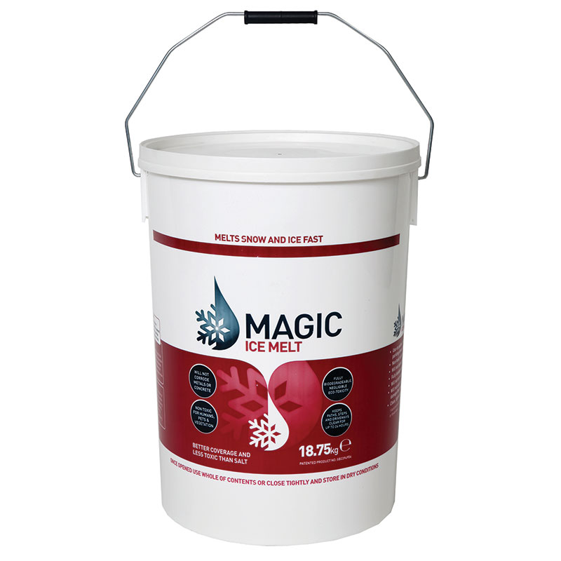 Ice Melt 18.75kg Tub and Scoop - Keeps walkways ice and snow free for up to 24 hour - Non-toxic and non-corrosive