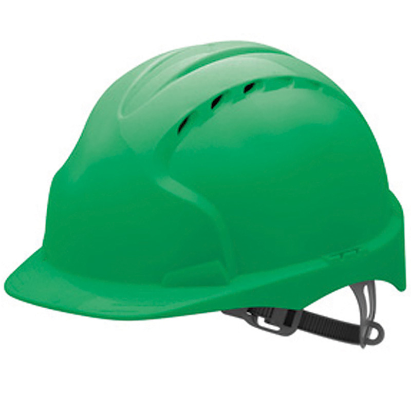 Green JSP EVO3 Safety Helmet with Comfort Harness and Slip Ratchet