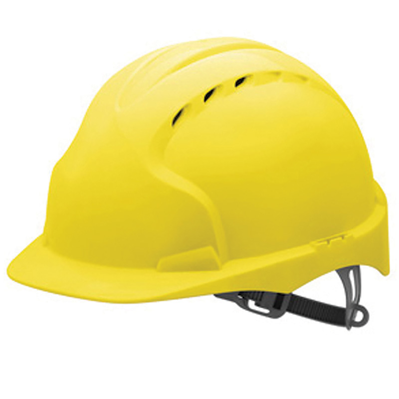 Yellow JSP EVO3 Safety Helmet with Comfort Harness and Slip Ratchet