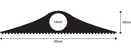 9m Industrial Cable Protector - 14mm Hole - 90mm W x 18mm H