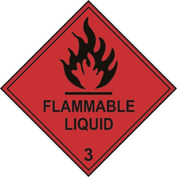 Flammable Liquid 3 - Labels (100 x 100mm Roll of 250)