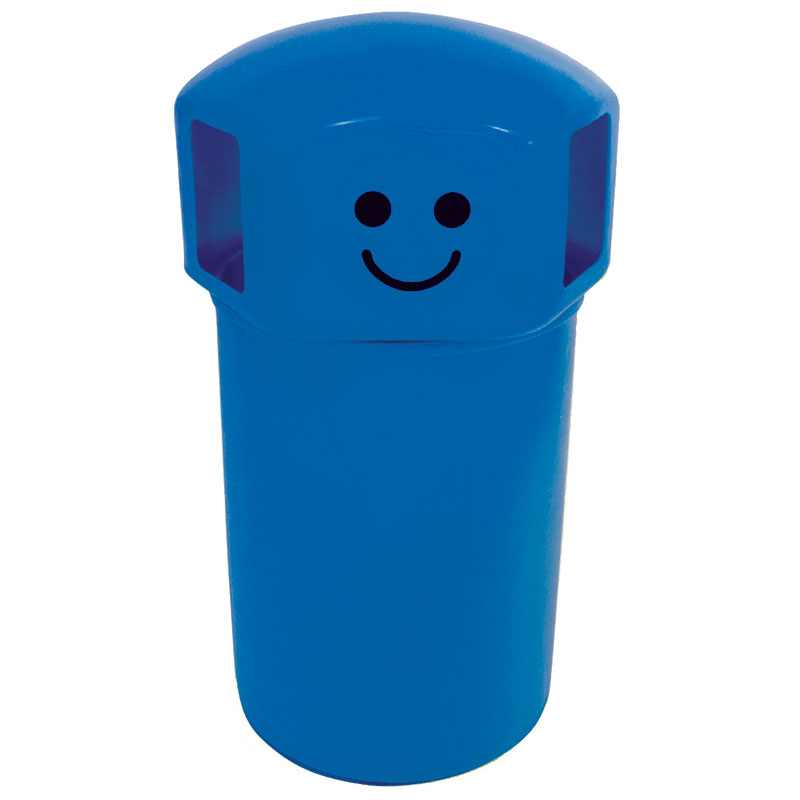 145L Light Blue Spacebin with Smiley Face