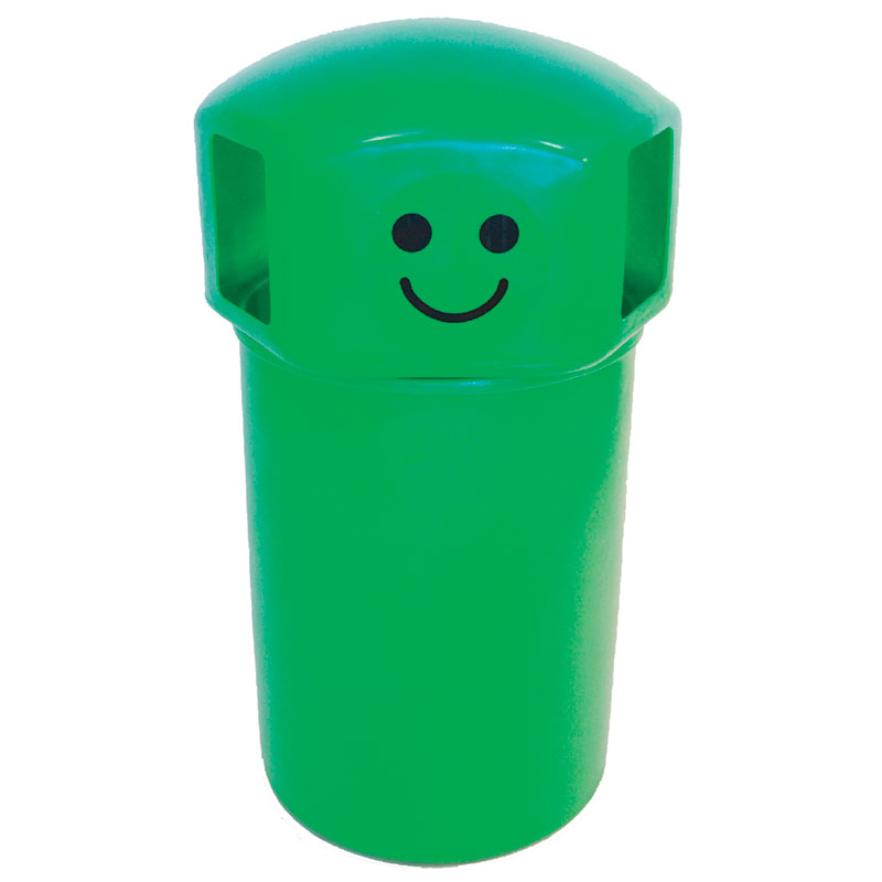145L Green Spacebin with Smiley Face