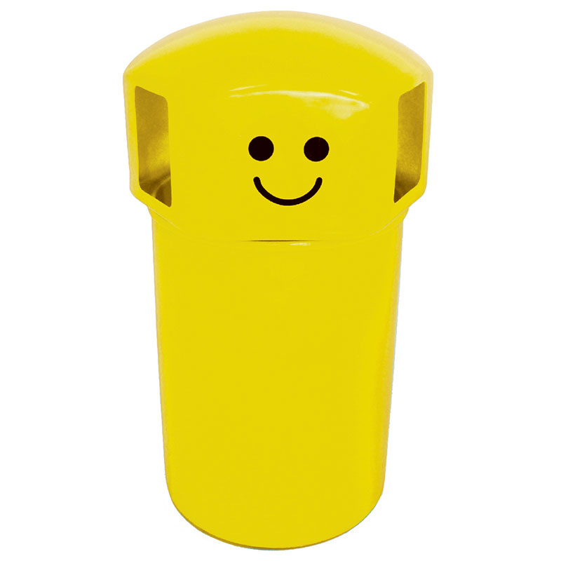 145L Yellow Spacebin with Smiley Face