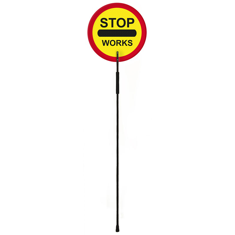 Stop Works Lollipop Sign with Class 1 reflective face