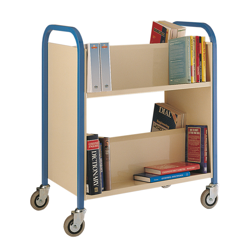 Book Trolley - 150kg Double Sided Two Tier Trolley 4 Swivel Castors