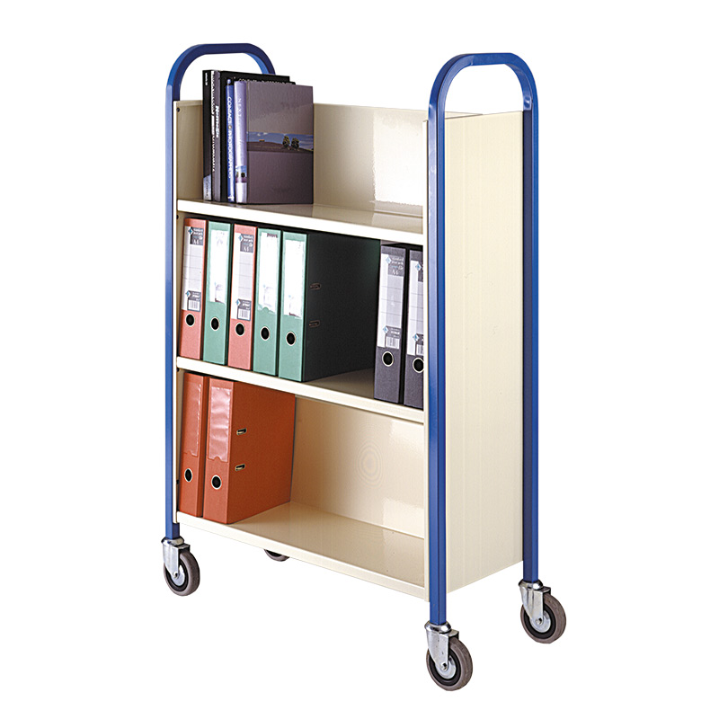 Book Trolley - 150kg Single Sided Three Tier Trolley 4 Swivel Castors