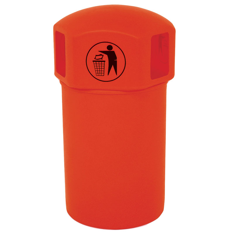 145L Red Spacebin with Tidy Man logo - outdoor litter bin