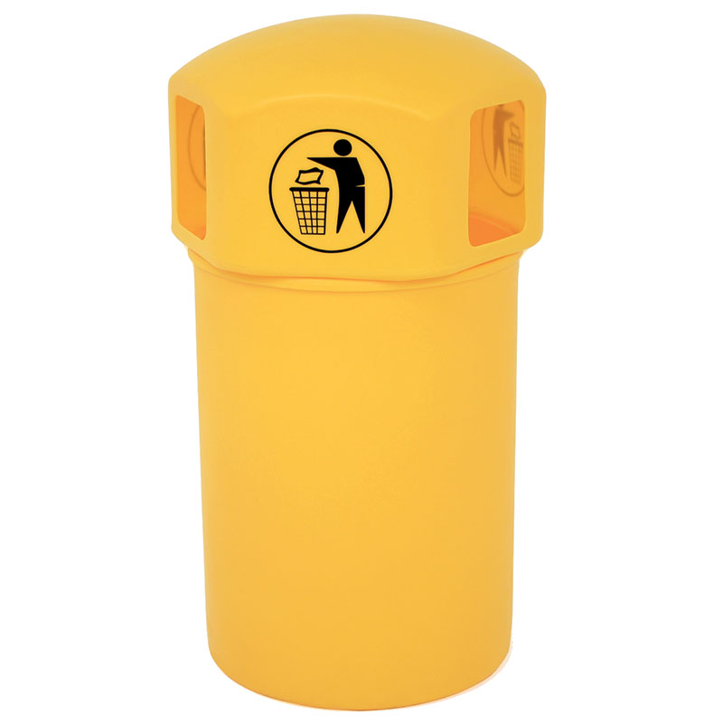 145L Yellow Spacebin with Tidy Man logo 