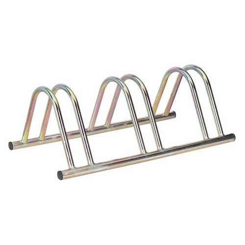 3 Cycle Zinc Plated Floor Bike Rack