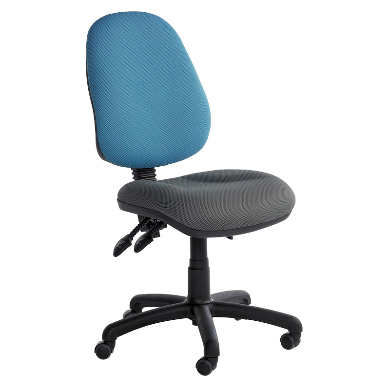 Ergonomic 2 Tone Adjustable Operator Chair with Castors - height 440 to 570mm