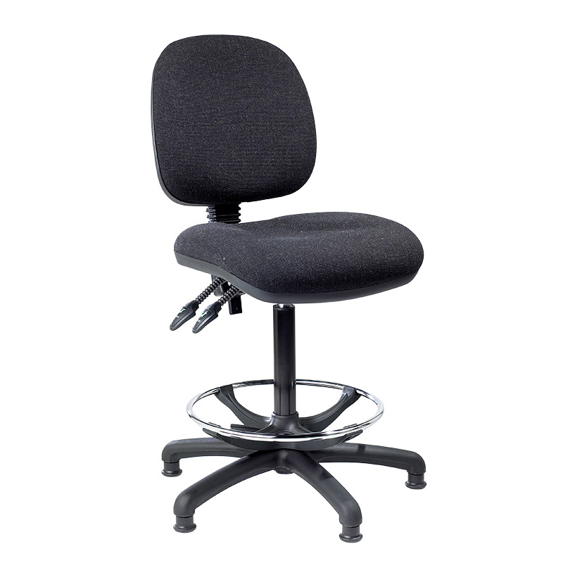 Adjustable Operator Chairs with fixed feet and adjustable footring - height adjustment 620 to 880mm