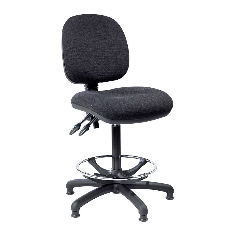 Adjustable Operator Chairs with fixed feet & adjustable footring - height adjustment 620 to 880mm