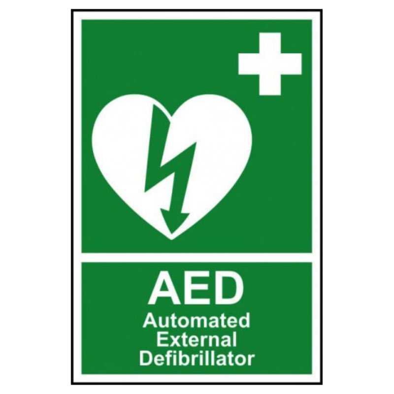 Automated External Defibrillator Sign - Self Adhesive Vinyl - 200 x 300mm