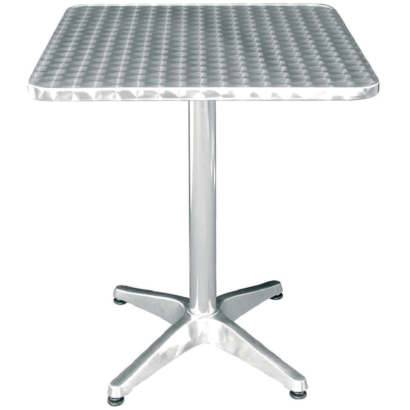 Aluminium Bistro Table - Square Top - 720 x 600 x 600mm (H x W x D)