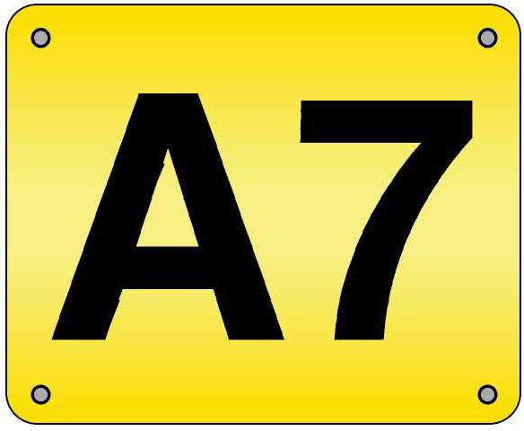 Aisle Marker Signs C/W Digits Flat 220h x 270w inc 2 Digits