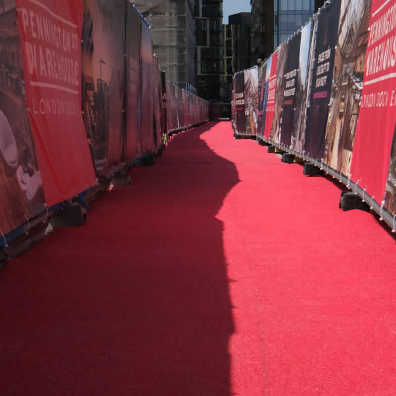 Anti-slip PVC Walkway Matting for Site Safety Zones - 1200mm x 12m - Red