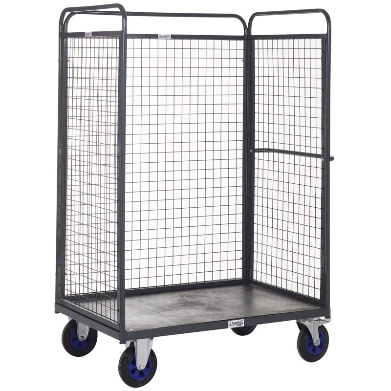 Apollo 600kg Distribution Truck with Mesh Sides & 2 Adjustable Shelves - 1500mm Height Above Base - 1200 x 800mm Platform