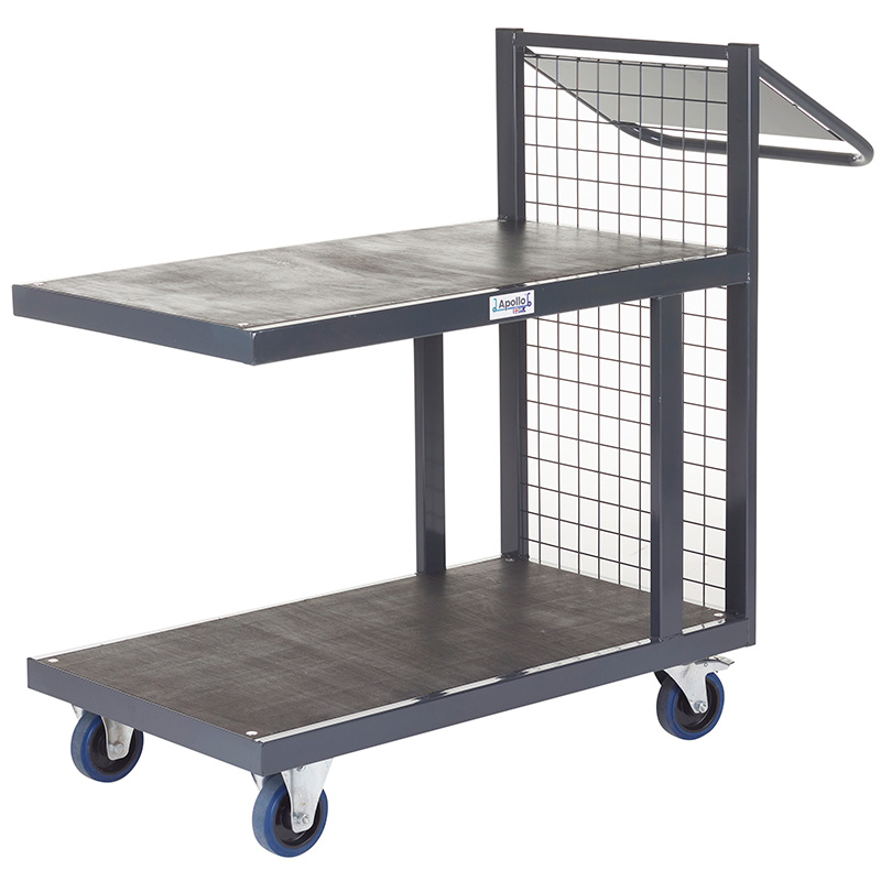 Apollo Picking Trolley with Mesh Back - Grey - 1170 x 605 x 1400mm - 300kg Capacity