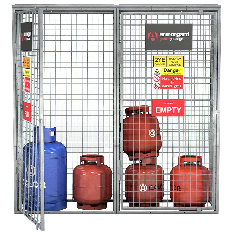 Armorgard Gorilla Double Compartment Gas Cage - 1835 x 580 x 1815mm - Modular Bolt-together Gas Cage