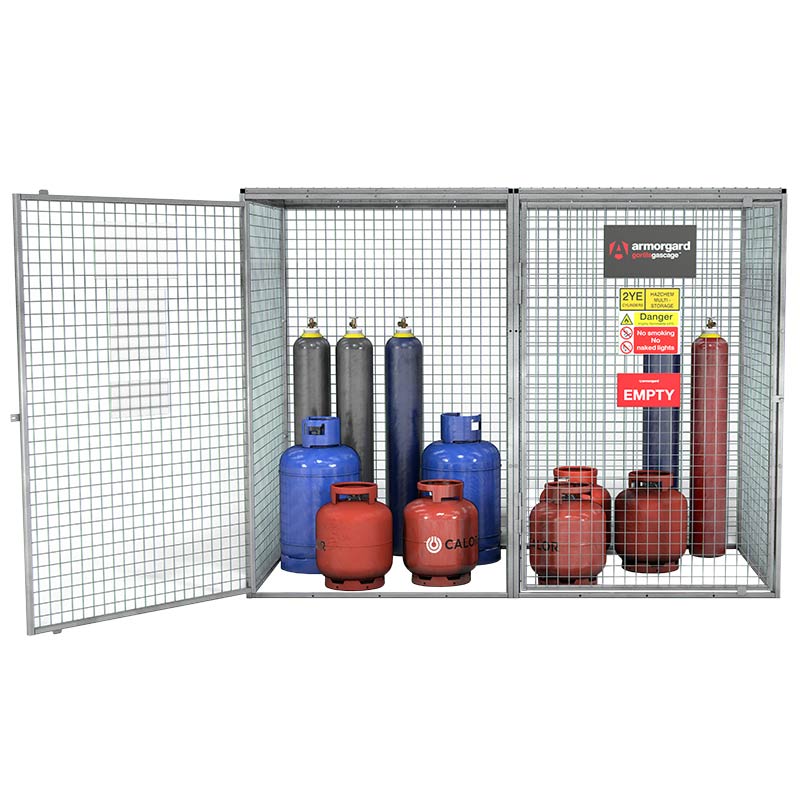 Armorgard Gorilla Double Compartment Gas Cage - 1835 x 2415 x 1280mm - Bolt-together