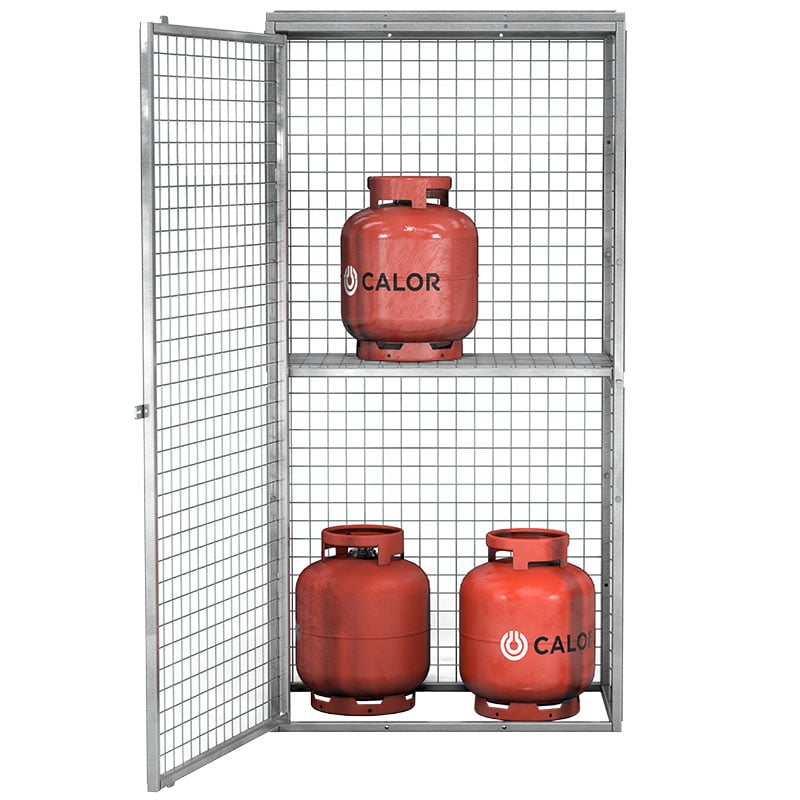 Armorgard Gorilla Gas Storage Cage with Shelf - 1835 x 915 x 580mm - Bolt-together Gas Cage 