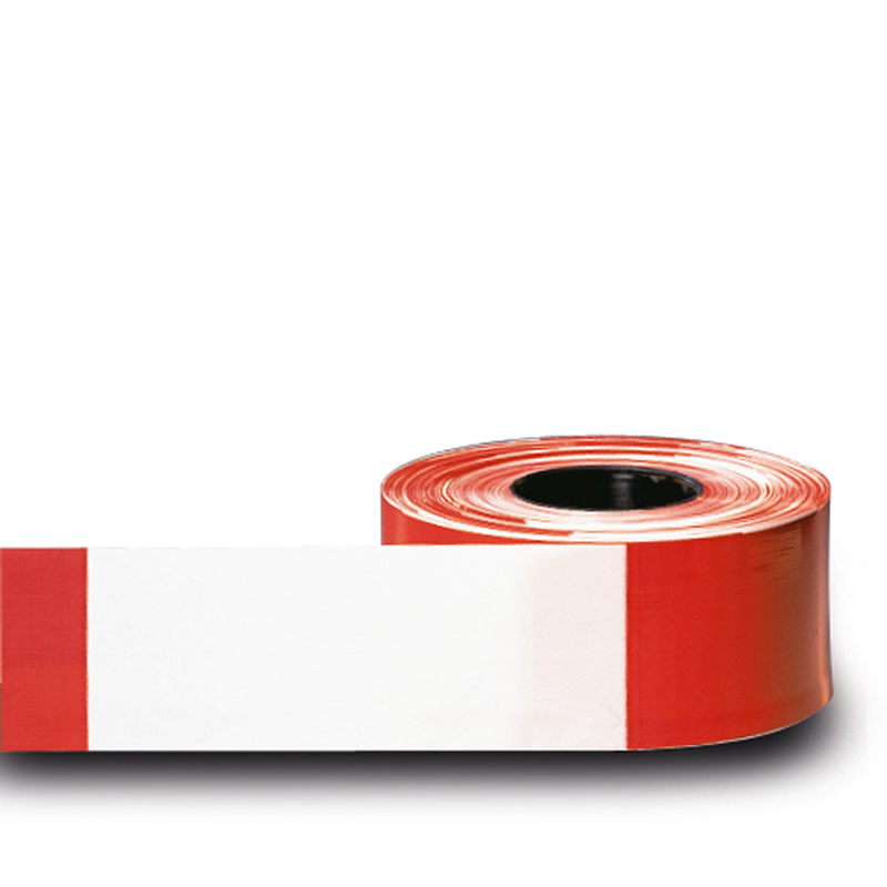 Red & White Barrier Tape - 80mm wide, 500m roll - Supplied in handy dispenser pack