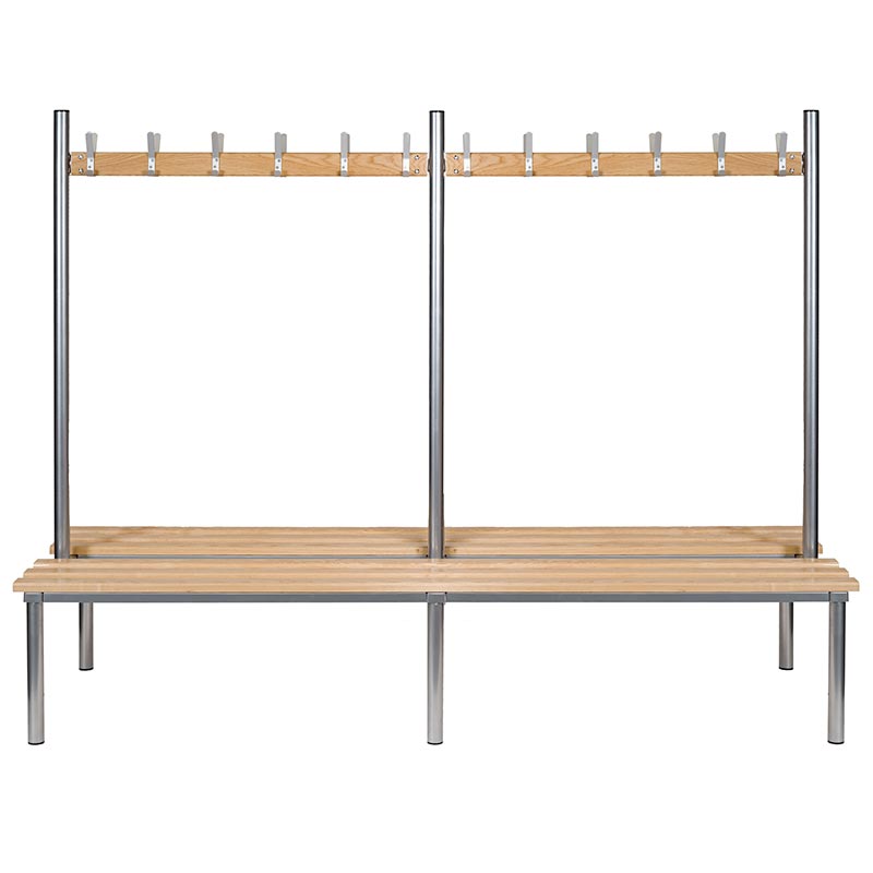 Double Sided Club Duo Changing Room Bench 2.5m w x 800mm  x 1.75m h