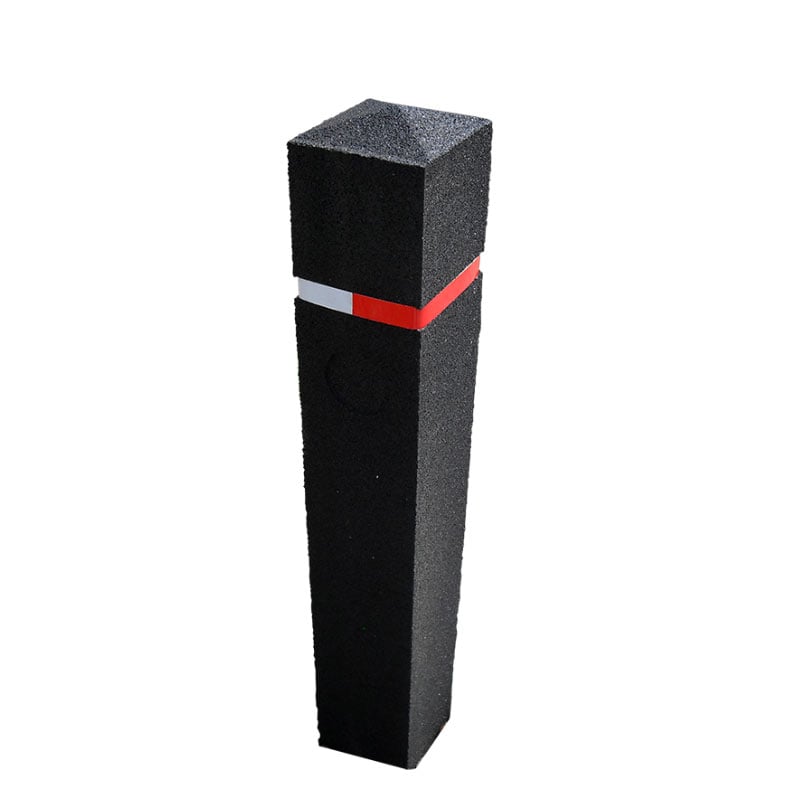 BERKELEY Recycled Rubber Bollard with Pyramid Head -  700 x 160 x 160mm