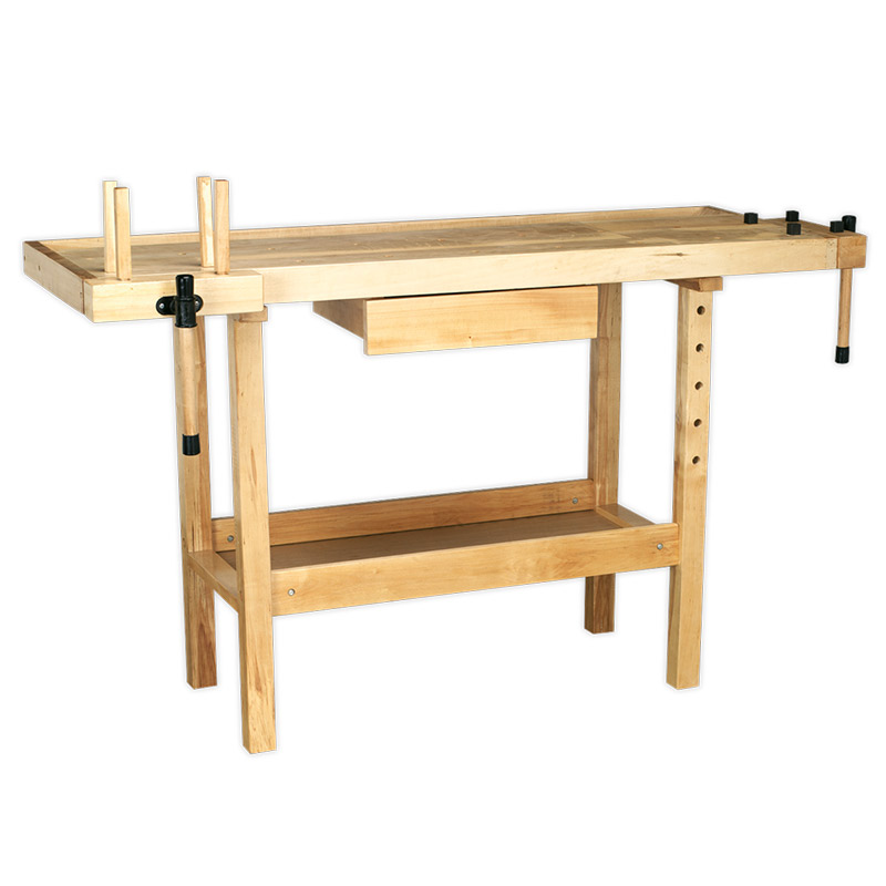 Woodworking Bench with Drawer and 2 Vices - 850 x 1520 x 620 (H x W x D mm)