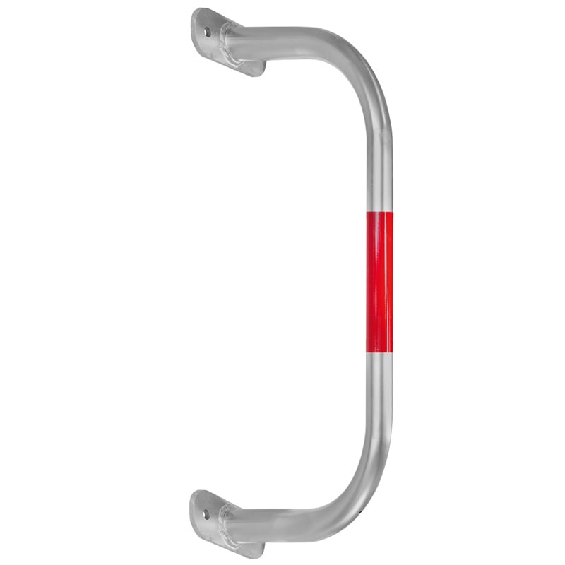 BLACK BULL SafeWall Outdoor Wall-Mounted Protection Guard - 350 x 750mm - Silver with Red Reflective Bands