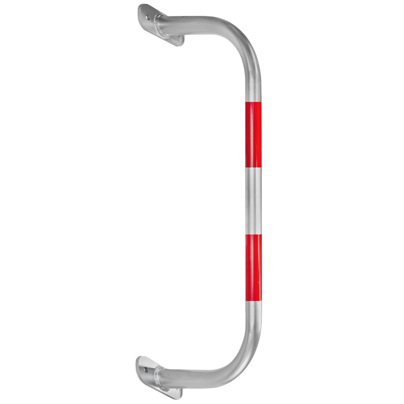 BLACK BULL SafeWall Outdoor Wall-Mounted Protection Guard - 350 x 1000mm - Silver with Red Reflective Bands