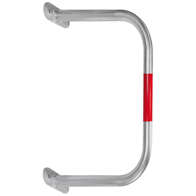 BLACK BULL SafeWall Outdoor Wall-Mounted Protection Guard - 600 x 750mm - Silver with Red Reflective Bands
