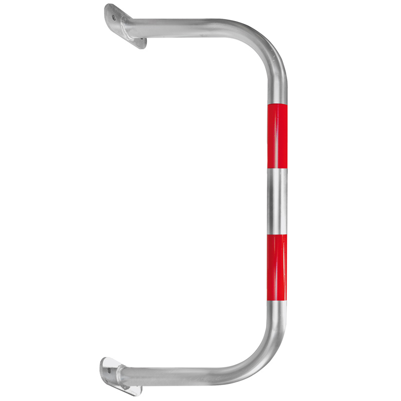 BLACK BULL SafeWall Outdoor Wall-Mounted Protection Guard - 600 x 1000mm - Silver with Red Reflective Bands