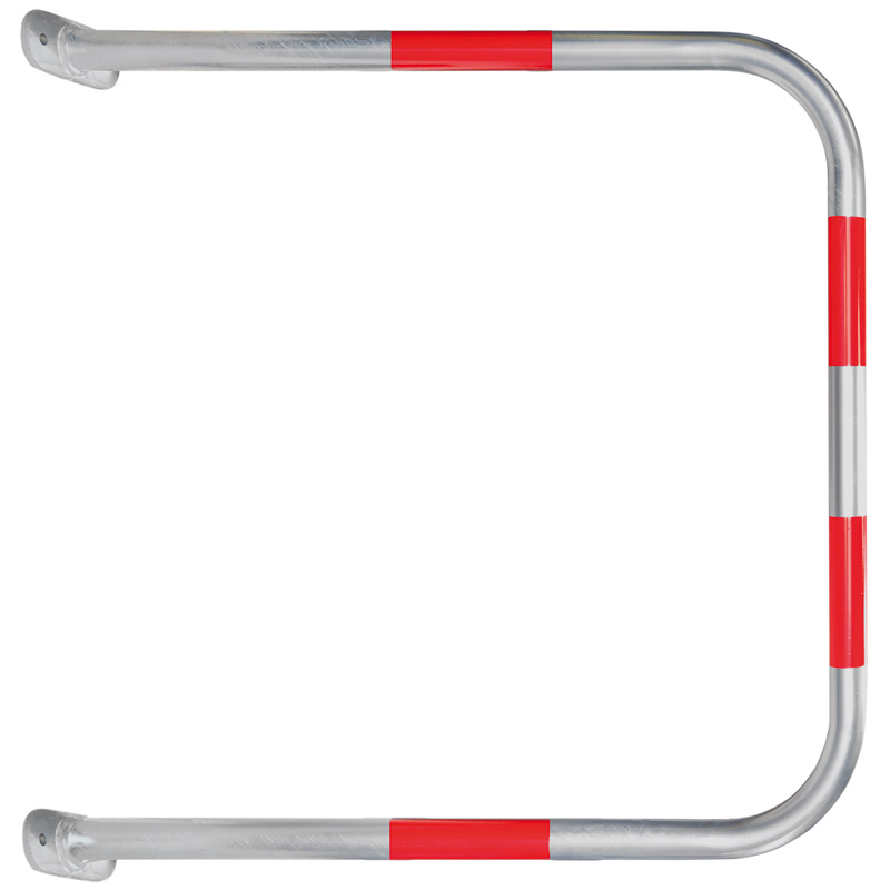 BLACK BULL SafeWall Outdoor Wall-Mounted Protection Guard - 1000 x 1000mm - Silver with Red Reflective Bands