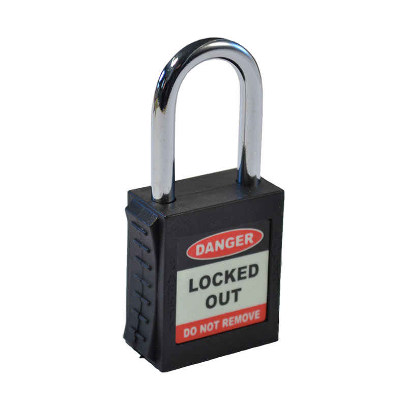 Safety Lockout Padlock - Compact Shackle, Black
