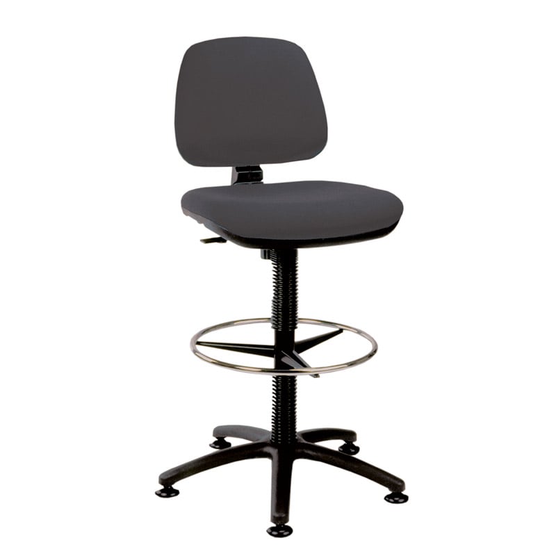 Upholstered High Lift Counter Chair with Glide base - Black Fabric