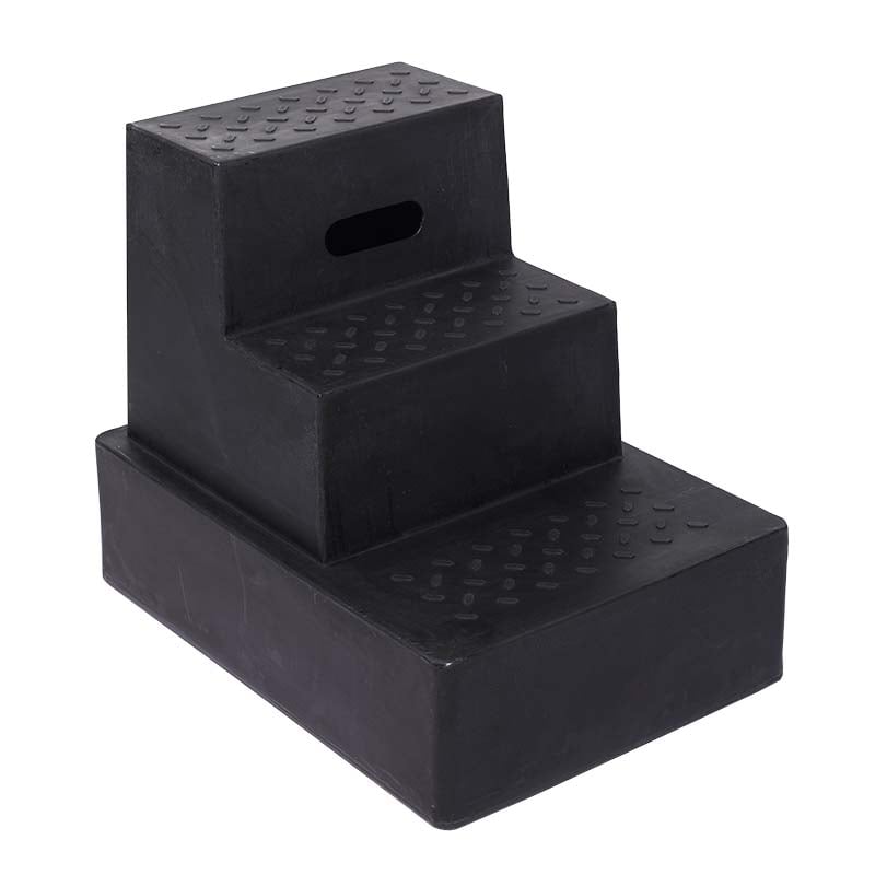 Lightweight 3 Step Moulded Plastic Steps - Black